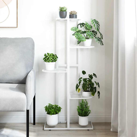 Vidaxl Flower Standard med 5 lag 43x22x98 cm metal hvid