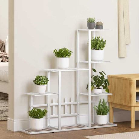 Vidaxl Flower Standard 94.5x25x88 cm metal hvid
