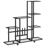 Vidaxl Flower Stand med hjul 94,5x25x92,5 cm metal sort