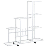 Vidaxl Flower Stand med hjul 94,5x25x92,5 cm metal hvid