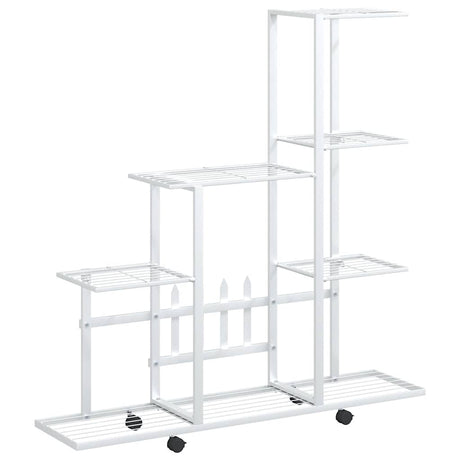 Vidaxl Flower Stand med hjul 94,5x25x92,5 cm metal hvid