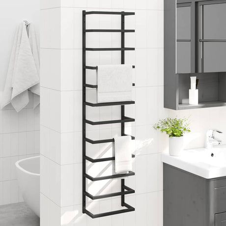 Vidaxl håndklædeholder 24x12x96 cm stål sort