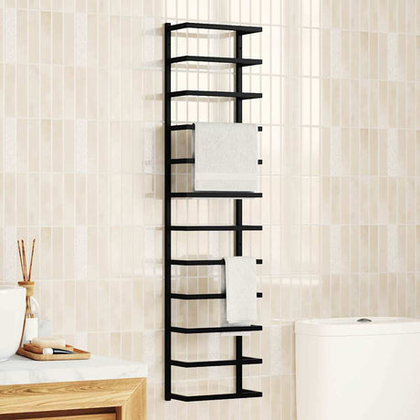 Vidaxl håndklædeholder 24x12x96 cm stål sort