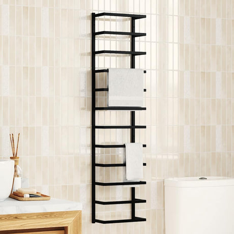 Vidaxl håndklædeholder 24x12x96 cm stål sort