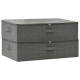 Vidaxl opbevaringsbokse 2 St 70x40x18 cm stof Anthracite -farvet
