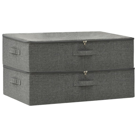 Vidaxl opbevaringsbokse 2 St 70x40x18 cm stof Anthracite -farvet