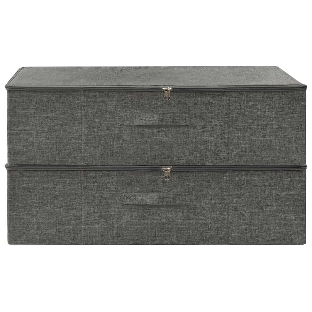 Vidaxl opbevaringsbokse 2 St 70x40x18 cm stof Anthracite -farvet