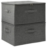 Vidaxl opbevaringsbokse 2 stk. 43x34x23 cm stof anthracit -farvet