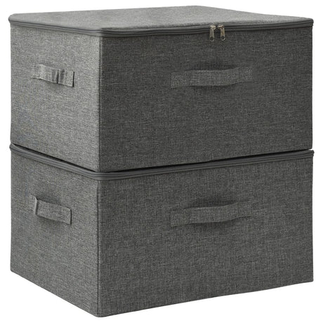 Vidaxl opbevaringsbokse 2 stk. 43x34x23 cm stof anthracit -farvet