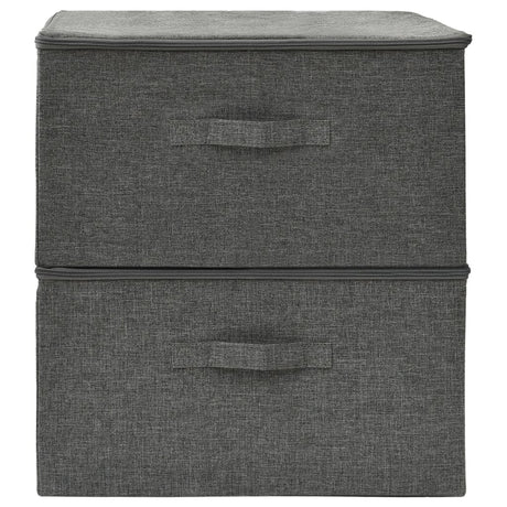 Vidaxl opbevaringsbokse 2 stk. 43x34x23 cm stof anthracit -farvet
