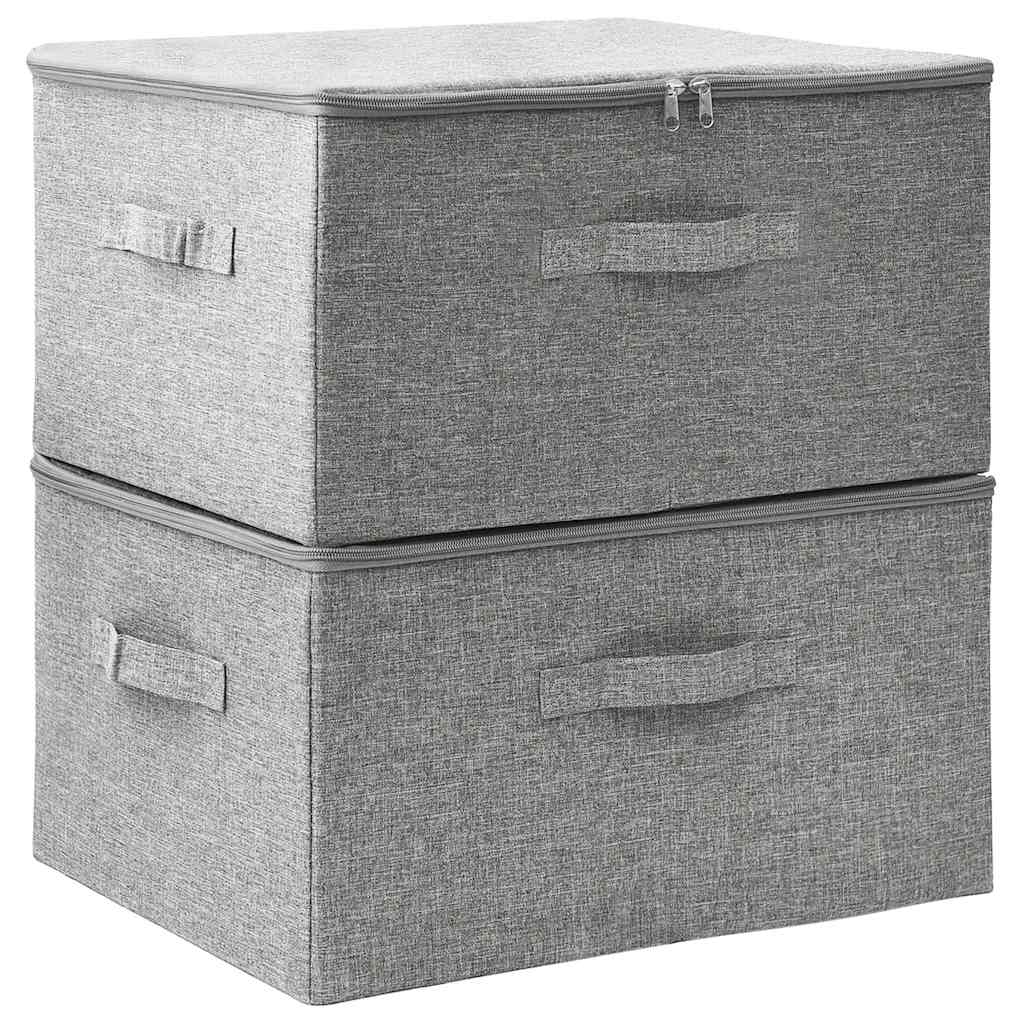 Vidaxl opbevaringsbokse 2 stk 43x34x23 cm stof grå