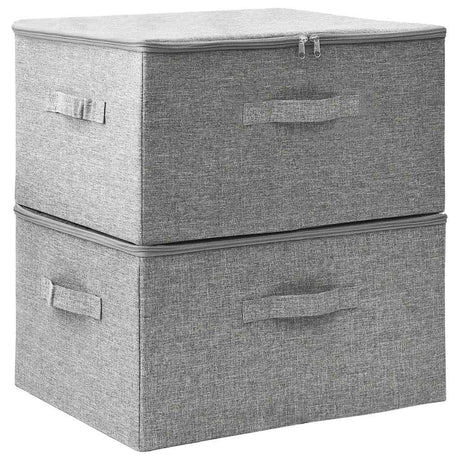 Vidaxl opbevaringsbokse 2 stk 43x34x23 cm stof grå