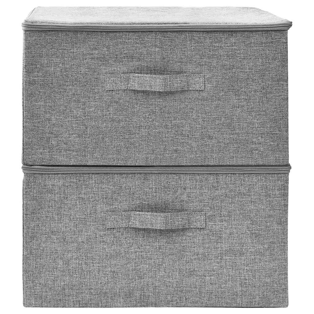 Vidaxl opbevaringsbokse 2 stk 43x34x23 cm stof grå