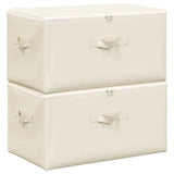 Vidaxl opbevaringsbokse 2 stk 43x34x23 cm stofcreme -farvet