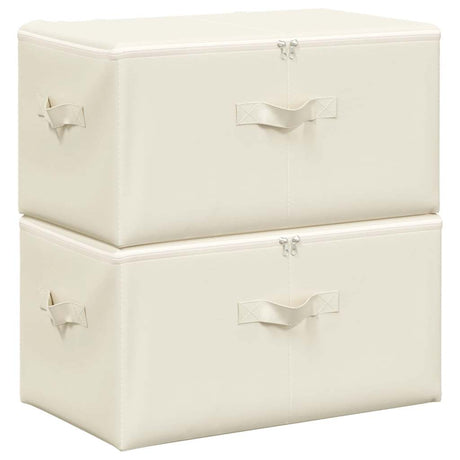 Vidaxl opbevaringsbokse 2 stk 43x34x23 cm stofcreme -farvet