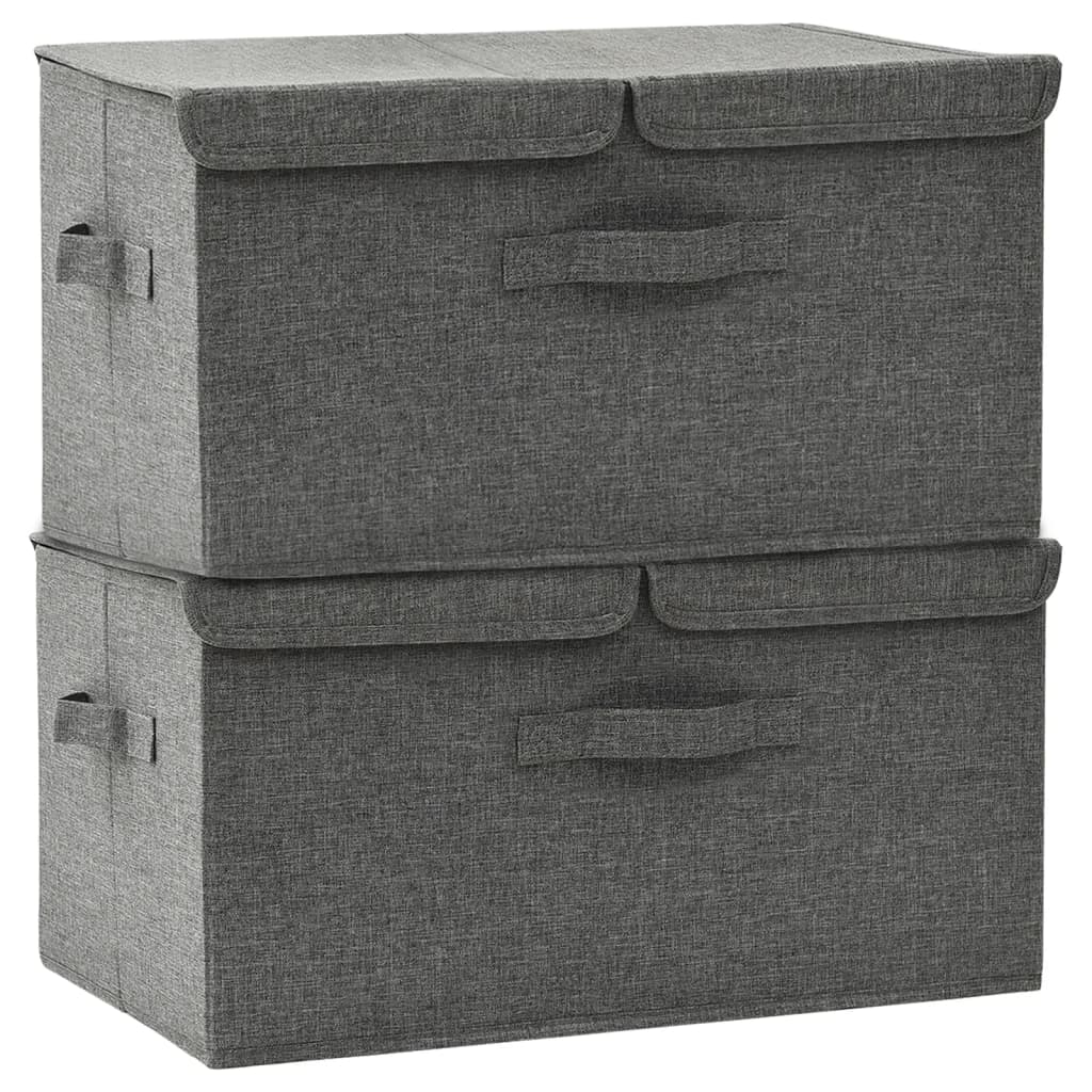 Vidaxl opbevaringsbokse 2 stk. 50x30x25 cm stof Anthracite -farvet