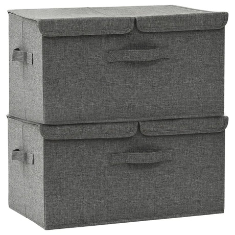 Vidaxl opbevaringsbokse 2 stk. 50x30x25 cm stof Anthracite -farvet
