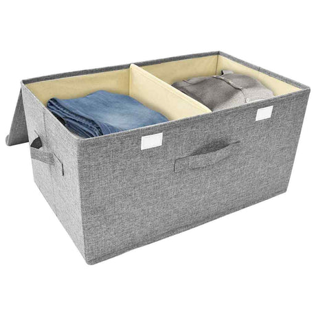 Vidaxl opbevaringsboks 50x30x25 cm stof grå