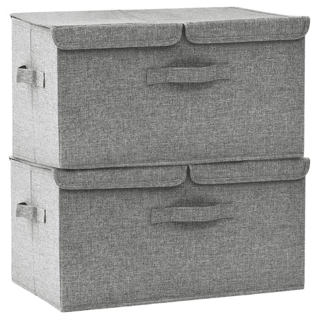 Vidaxl opbevaringsbokse 2 stk 50x30x25 cm stof grå