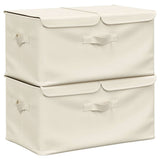 Vidaxl opbevaringsbokse 2 stk 50x30x25 cm stof crème farvet
