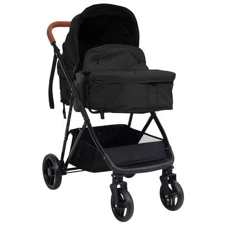 Vidaxl PRAM 3-i-1 stål antracitfarvet og sort