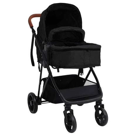 Vidaxl PRAM 3-i-1 stål antracitfarvet og sort