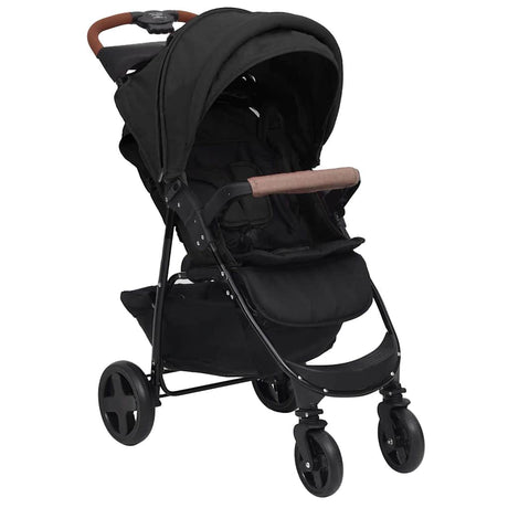 Vidaxl PRAM 2-i-1 stålantracitfarvet