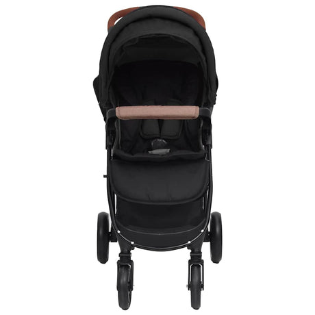Vidaxl PRAM 2-i-1 stålantracitfarvet
