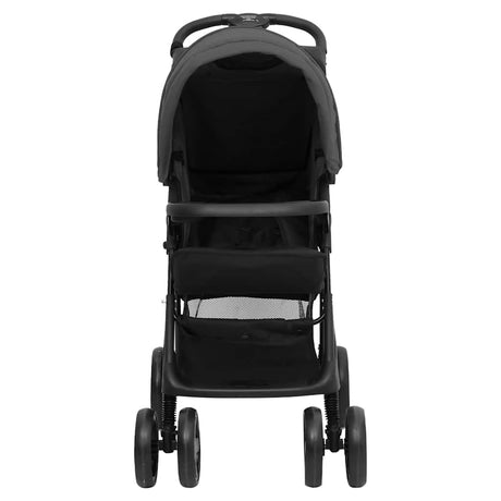 Vidaxl PRAM 2-i-1 stål mørkegrå og sort