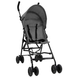 Vidaxl Kinderbuggy stål lysegrå og sort
