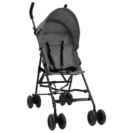 Vidaxl Kinderbuggy stål lysegrå og sort