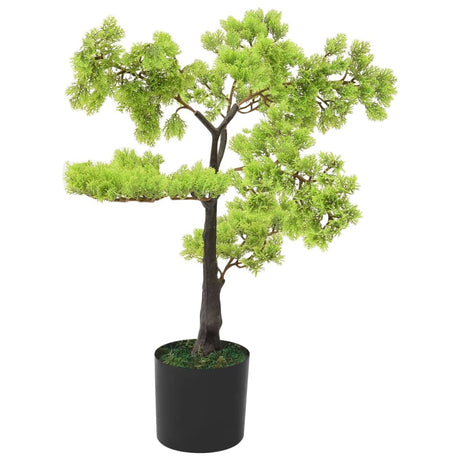 Vidaxl kunstig plante med potte cypres bonsai 60 cm grøn