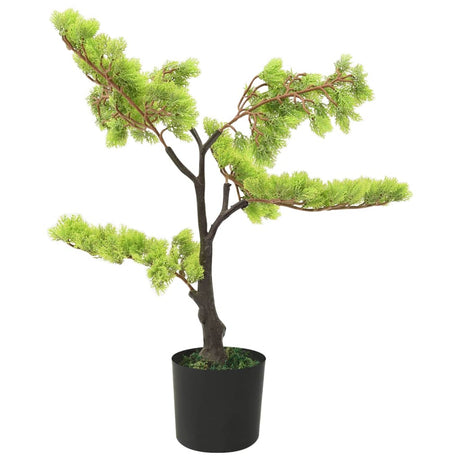 Vidaxl kunstig plante med potte cypres bonsai 60 cm grøn