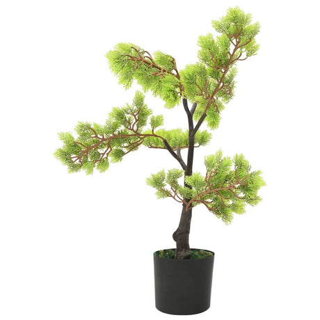 Vidaxl kunstig plante med potte cypres bonsai 60 cm grøn