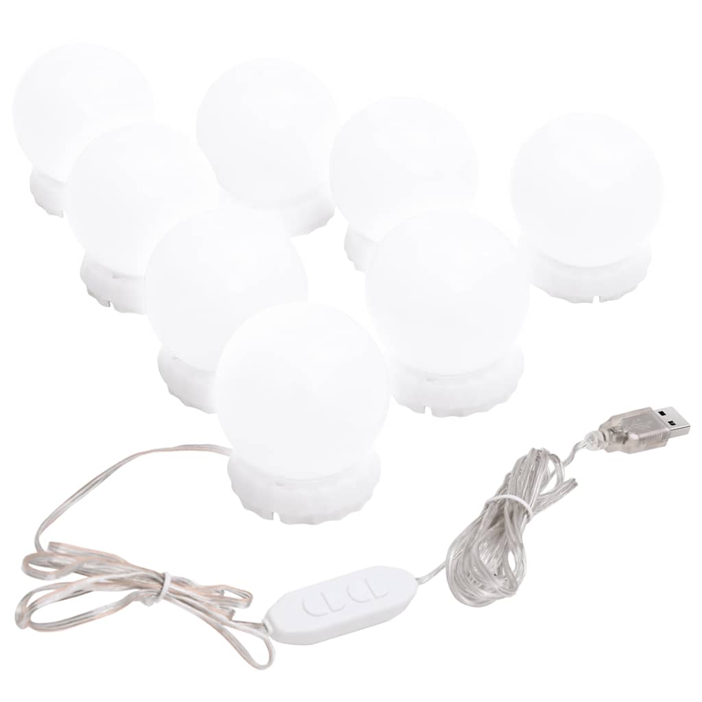 Vidaxl spejlbelysning med 8 LED -lamper Varm hvid og kold hvid