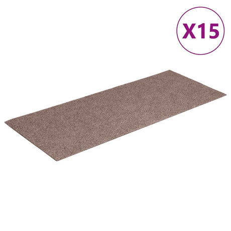 Vidaxl Stair Mats Self -fast 15 stykker 60x25 cm lysebrun rektangulær