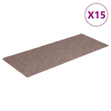 Vidaxl Stair Mats Self -fast 15 stykker 60x25 cm lysebrun rektangulær