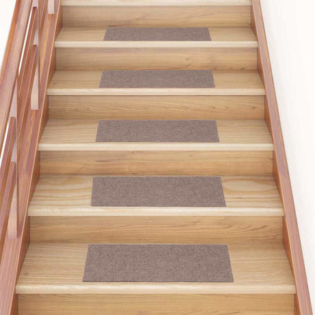 Vidaxl Stair Mats Self -fast 15 stykker 60x25 cm lysebrun rektangulær