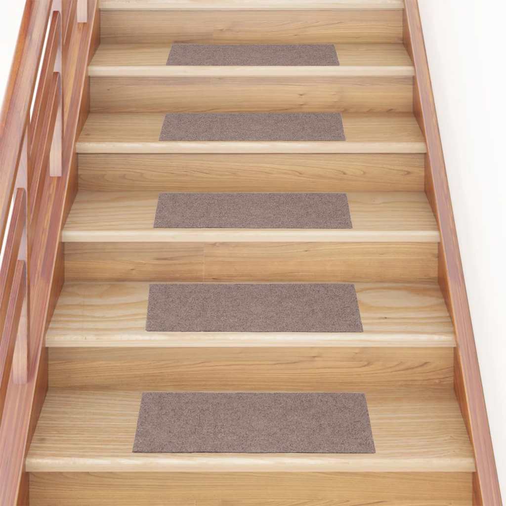 Vidaxl Stair Mats Self -fast 15 stykker 60x25 cm lysebrun rektangulær