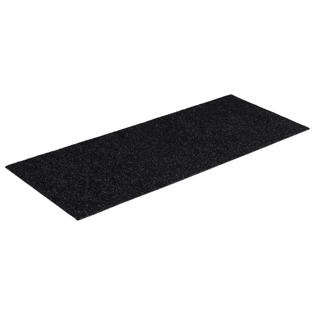 Vidaxl Stair Mats Self -fast 15 stykker 60x25 cm sort rektangulær