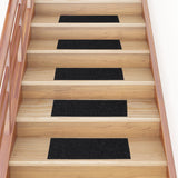 Vidaxl Stair Mats Self -fast 15 stykker 60x25 cm sort rektangulær