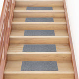 Vidaxl Stair Mats Self -fast 15 stykker 60x25 cm lysegrå rektangulær