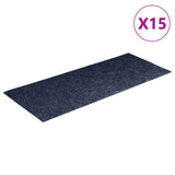 Vidaxl Stair Mats Self -fast 15 stykker 60x25 cm grå blå rektangulær