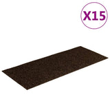 Vidaxl Stair Mats Self -fast 15 stykker 60x25 cm brun rektangulær