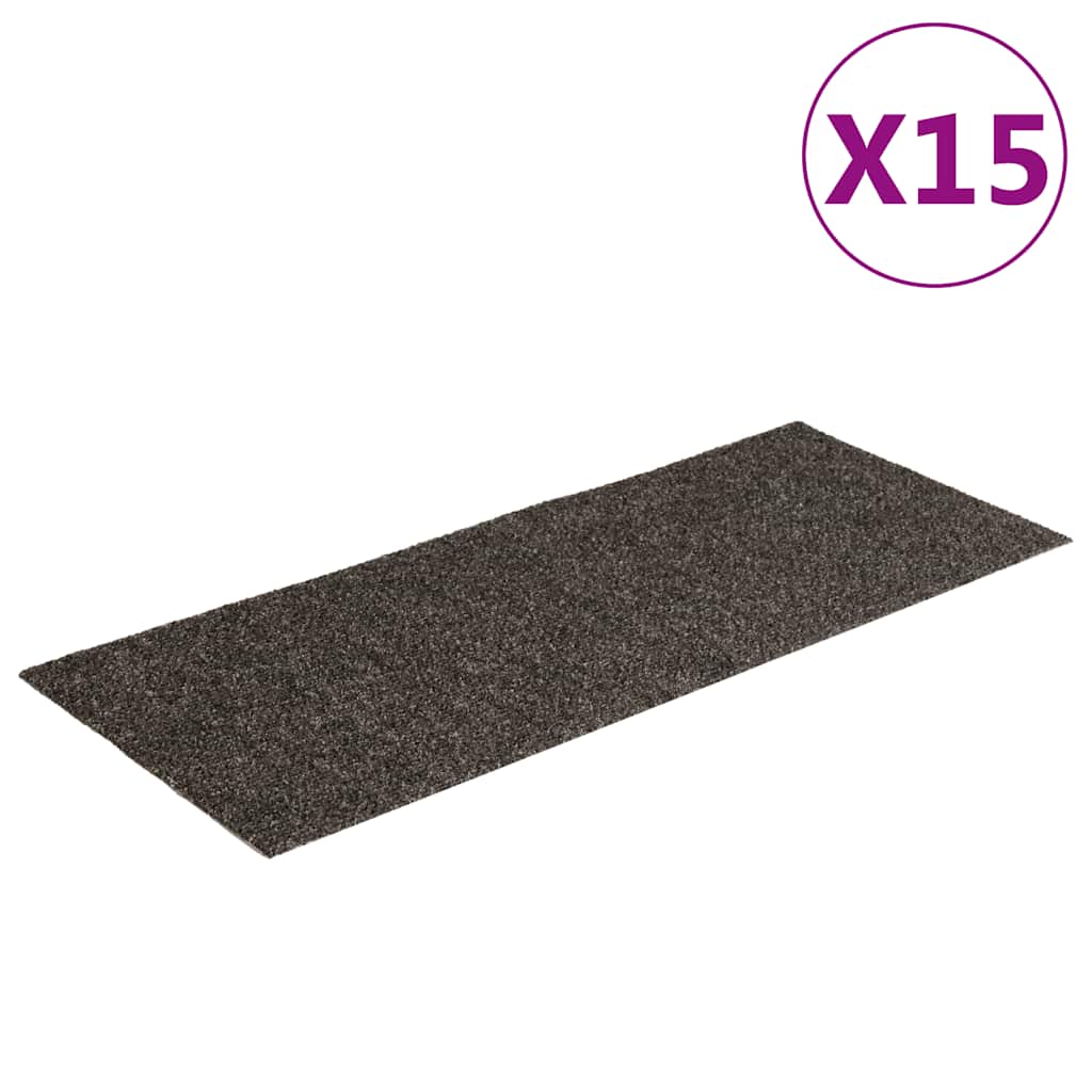 Vidaxl Stair Mats Self -fast 15 stykker 60x25 cm Antracit rektangulær