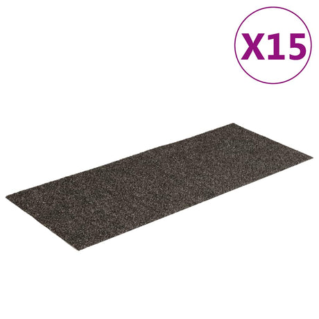 Vidaxl Stair Mats Self -fast 15 stykker 60x25 cm Antracit rektangulær