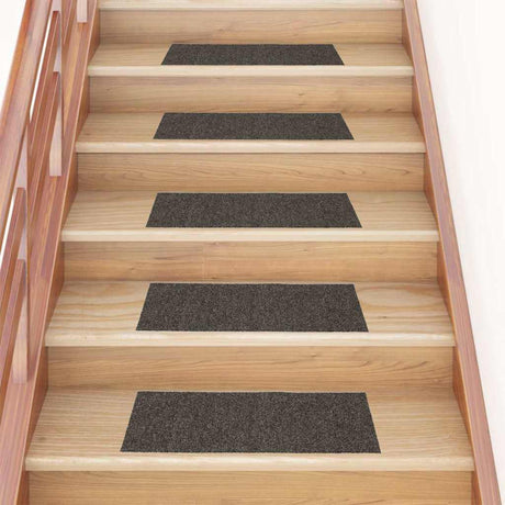Vidaxl Stair Mats Self -fast 15 stykker 60x25 cm Antracit rektangulær