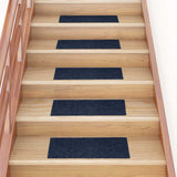 Vidaxl Stair Mats Self -fast 15 stykker 60x25 cm marineblå rektangulær
