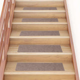 Vidaxl Stair Mats Self -fast 15 stykker 76x20 cm lysebrun rektangulær