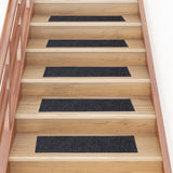 Vidaxl Stair Mats Self -fast 15 stykker 76x20 cm grå rektangulær